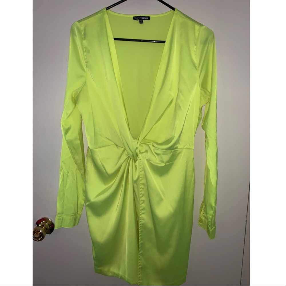 FashionNova Neon Yellow Dress